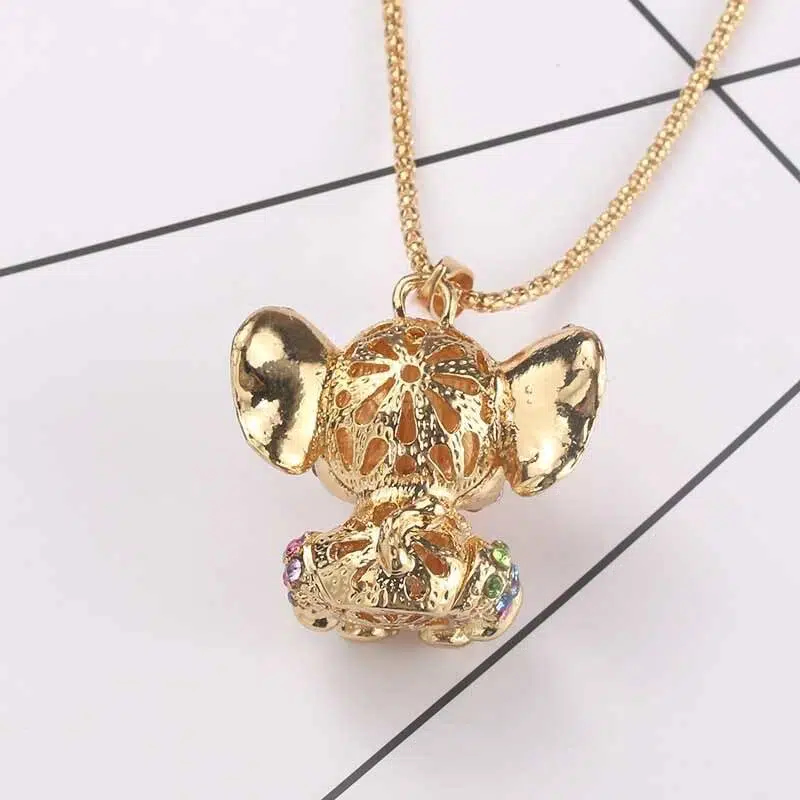 Mignon bébé éléphant collier longue chaîne strass nouveau collier pendentif femmes bijoux de mode