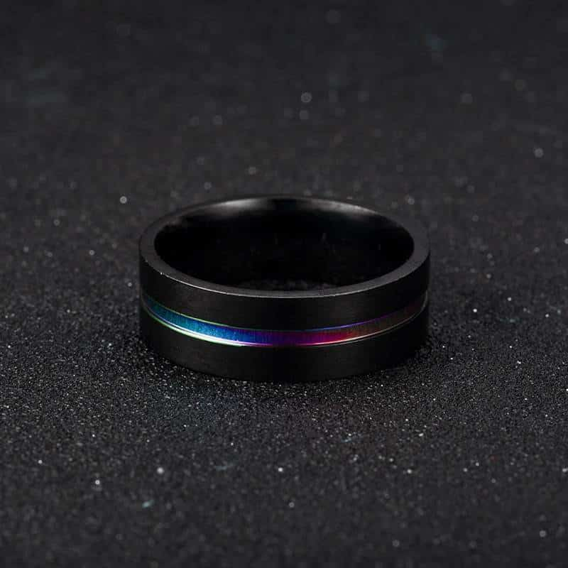 Mode noir de carbone hommes anneau titane anneaux de mariage pour hommes femmes bande colorée plaqué en acier inoxydable bijoux livraison directe