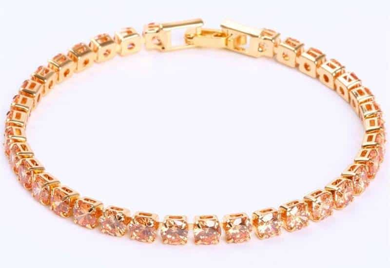 Bracelets de Tennis en zircon cubique de luxe de 4mm avec chaîne glacée Bracelet de mariage en cristal pour femmes et hommes, Bracelet couleur argent doré