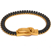 Bracelet femme zircon noir fermoir or boucle ceinture