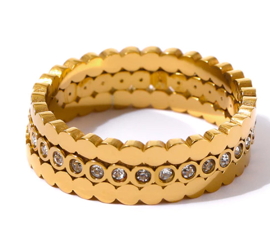 Bague anneau trinité pour femme en or et zircon-tendance-pas-cher