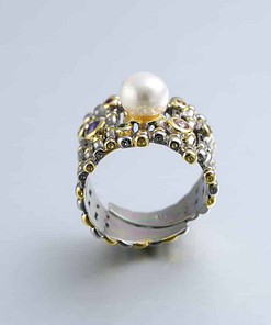 Bague Femme design Argent Perles