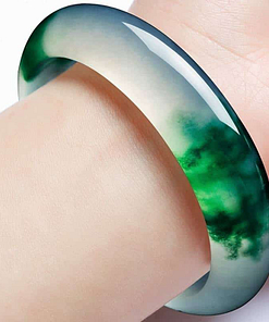 Bracelet en pierre de jade Vert transparent de chine