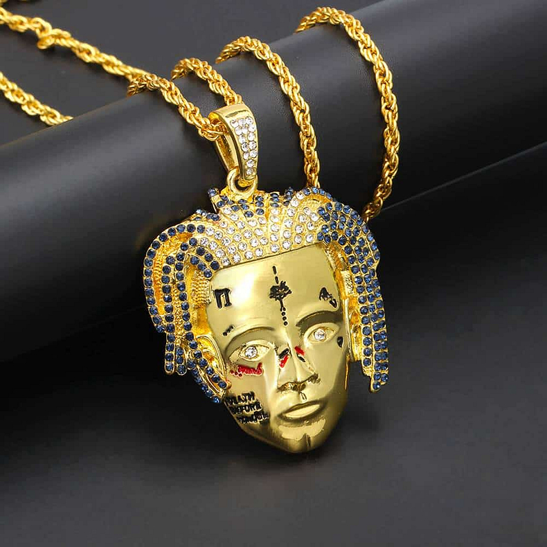 Rappeur personnalisé XXXTentacion pendentif collier glacé chaînes de cristal hommes Hip Hop Punk bijoux à breloques cadeaux