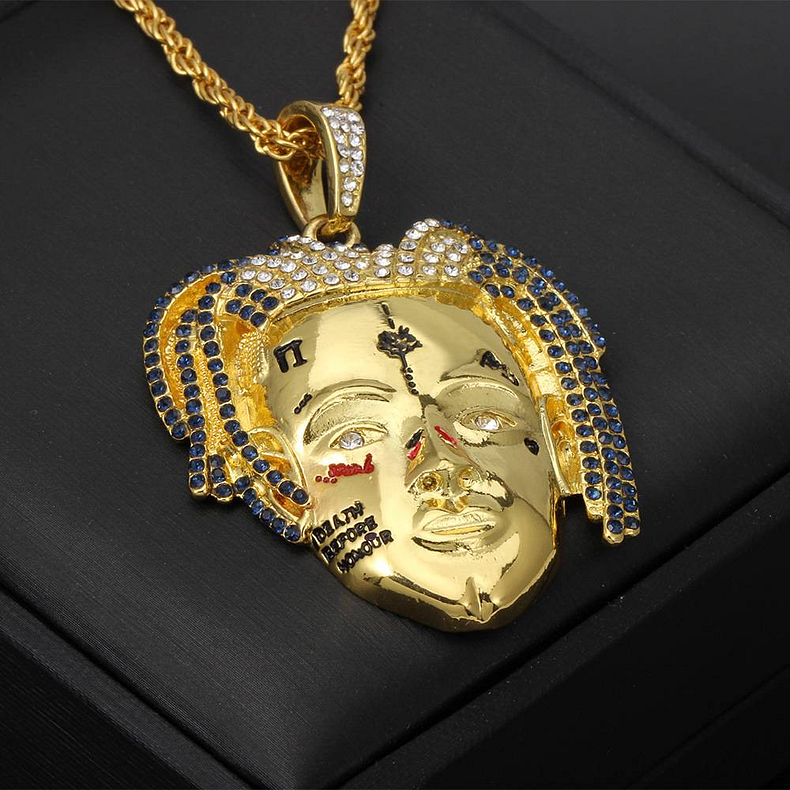 Rappeur personnalisé XXXTentacion pendentif collier glacé chaînes de cristal hommes Hip Hop Punk bijoux à breloques cadeaux