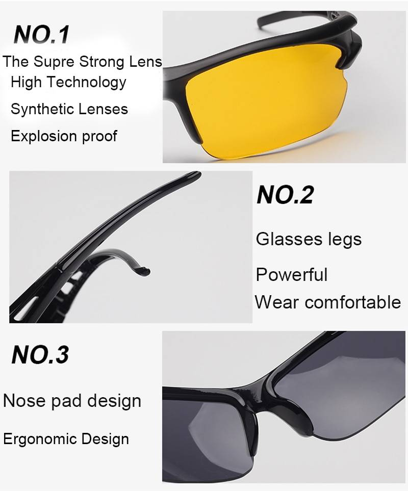 WarBLade nouvelles lunettes de soleil de Vision nocturne Sports de plein air lunettes de soleil de pêche pilotes de nuit lunettes de conduite Anti-éblouissement lunettes Oculos