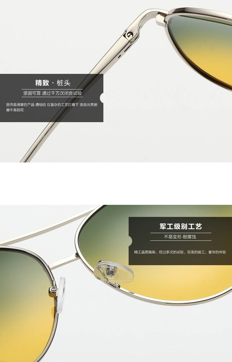 Pro Acme lunettes de Vision jour et nuit lunettes de soleil polarisées lunettes de soleil de conduite pour homme réduire l'éblouissement lunettes à monture métallique CC0113