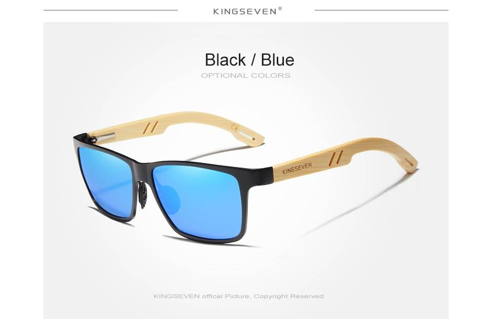 KINGSEVEN marque Design Original en aluminium + bambou naturel en bois fait main lunettes de soleil hommes lunettes polarisées lunettes de soleil pour les femmes