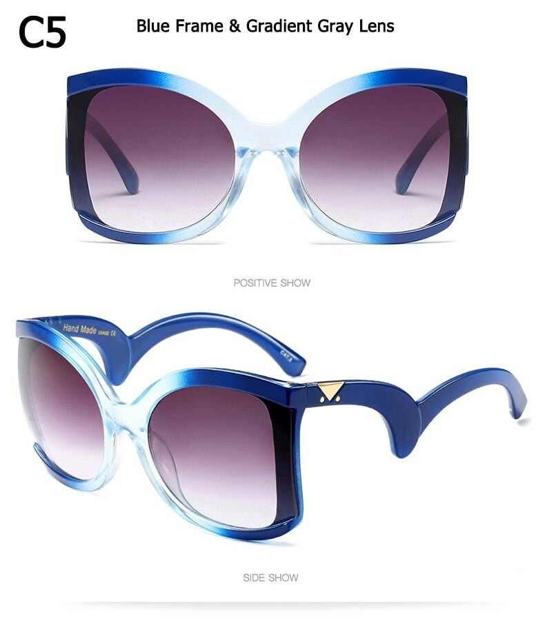 JackJad nouvelle mode femmes surdimensionné papillon Style dégradé lunettes De soleil Vintage marque Design lunettes De soleil Oculos De Sol Feminino