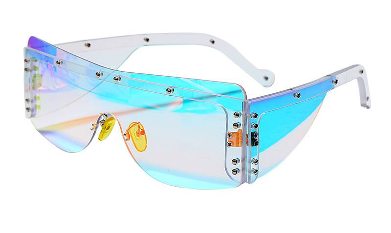 Mode lunettes de soleil carrées sans monture femmes 2020 marque de luxe miroir rose nuances lunettes de soleil hommes tendance lunettes de soleil femme lunettes Oculos