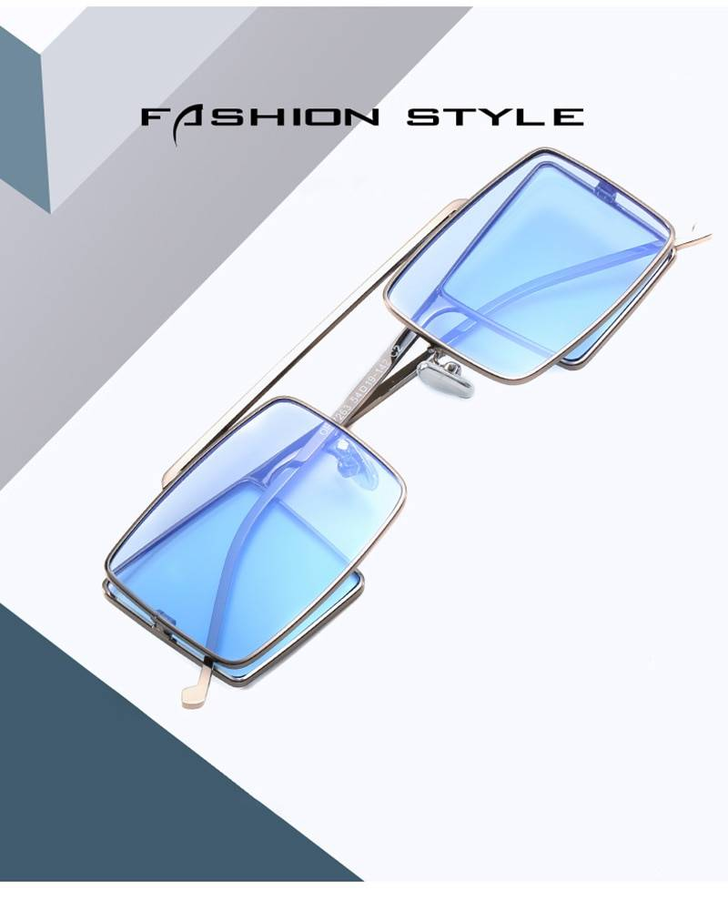 SHAUNA mode Punk femmes carré lunettes de soleil rétro métal cadre Unique hommes Steampunk nuances UV400