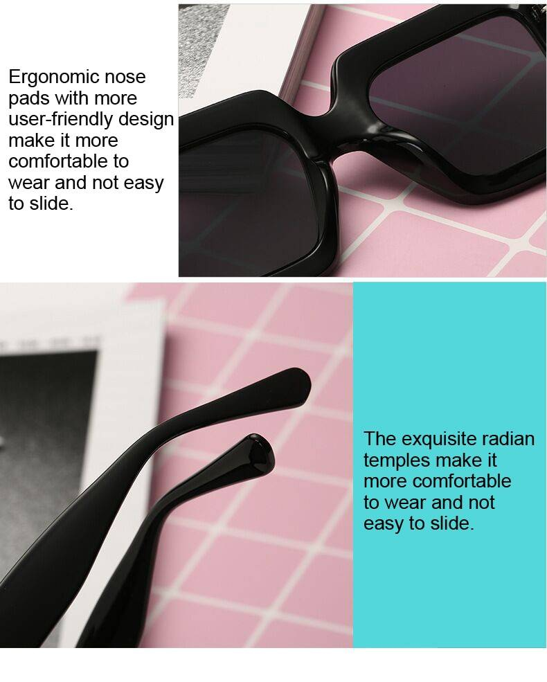 Vintage surdimensionné carré lunettes de soleil femmes marque Designer de luxe rétro noir cadre lunettes de soleil femme UV400 nuances