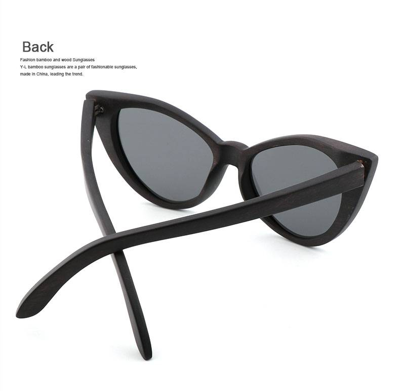 Marque Design mode oeil de chat lunettes de soleil polarisées bois lunettes de soleil lunettes de soleil femme bleu lunettes de soleil étui Gafas de sol