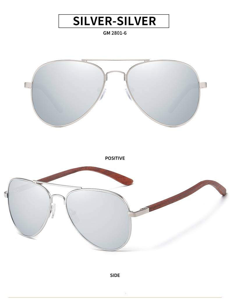GM marque lunettes de soleil design pour femmes jambe en bois rouge avec cadre en métal lunettes de soleil hommes femmes lunettes de soleil en bois S2801