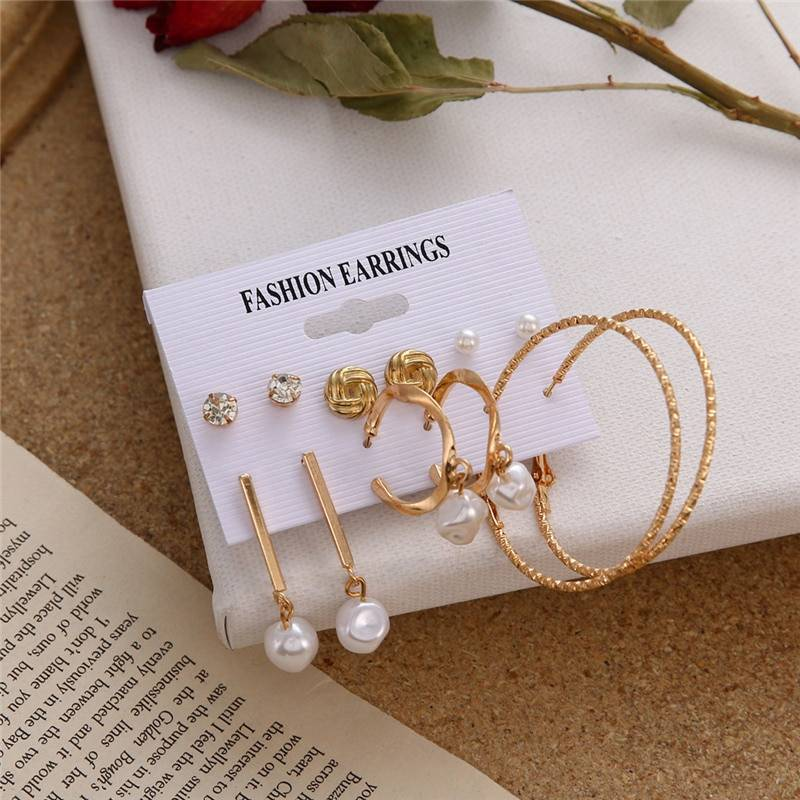 Bohème gland acrylique boucles d'oreilles ensemble pour femmes grand géométrique rond coeur perle strass boucles d'oreilles boucle doreille femme 2019
