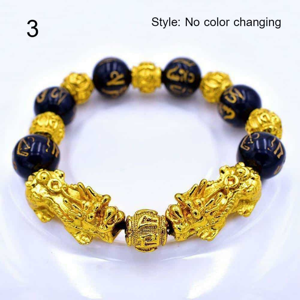 Unisexe obsidienne pierre perles Bracelets chinois FengShui Pi Xiu couleur changeante Bracelet richesse bonne chance Bracelet hommes femmes chaîne