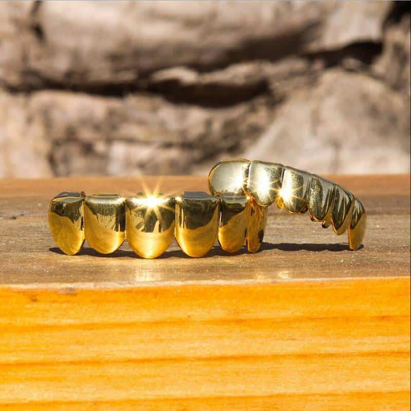 Hip Hop or dents Grillz haut et bas grilles bouche dentaire Punk dents casquettes Cosplay partie dent rappeur bijoux cadeaux accessoires