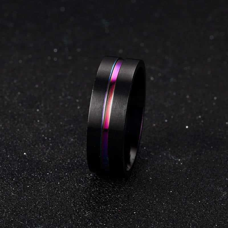 Mode noir de carbone hommes anneau titane anneaux de mariage pour hommes femmes bande colorée plaqué en acier inoxydable bijoux livraison directe