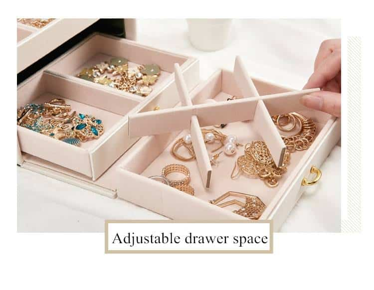Boîte à bijoux de style princesse boîte à bijoux en cuir boîte à cosmétiques boite à bijoux haut de gamme organisateur de bijoux cadeau d'anniversaire cadeau de mariage