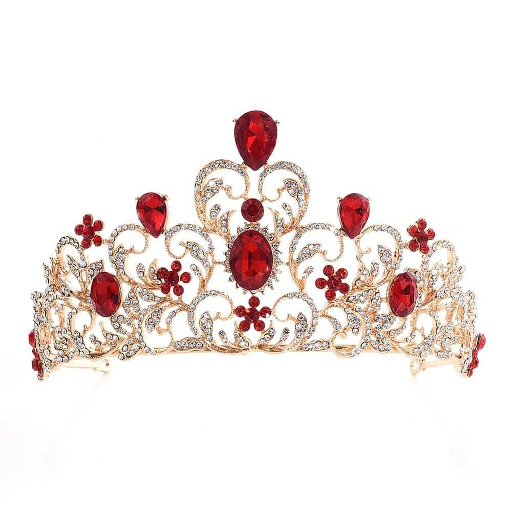 KMVEXO rouge vert cristal Mariage couronne reine diadème mariée couronne bandeau accessoires de mariée diadème Mariage bijoux de cheveux ornements