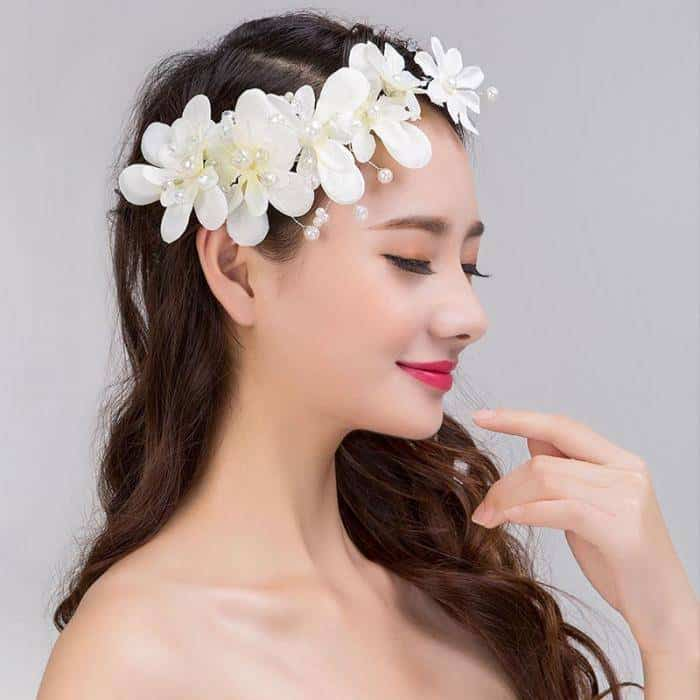 FORSEVEN grand blanc rouge fleur femmes fille bandeau mariée diadèmes couronne casque fleur mariée cheveux bijoux accessoires de mariage JL