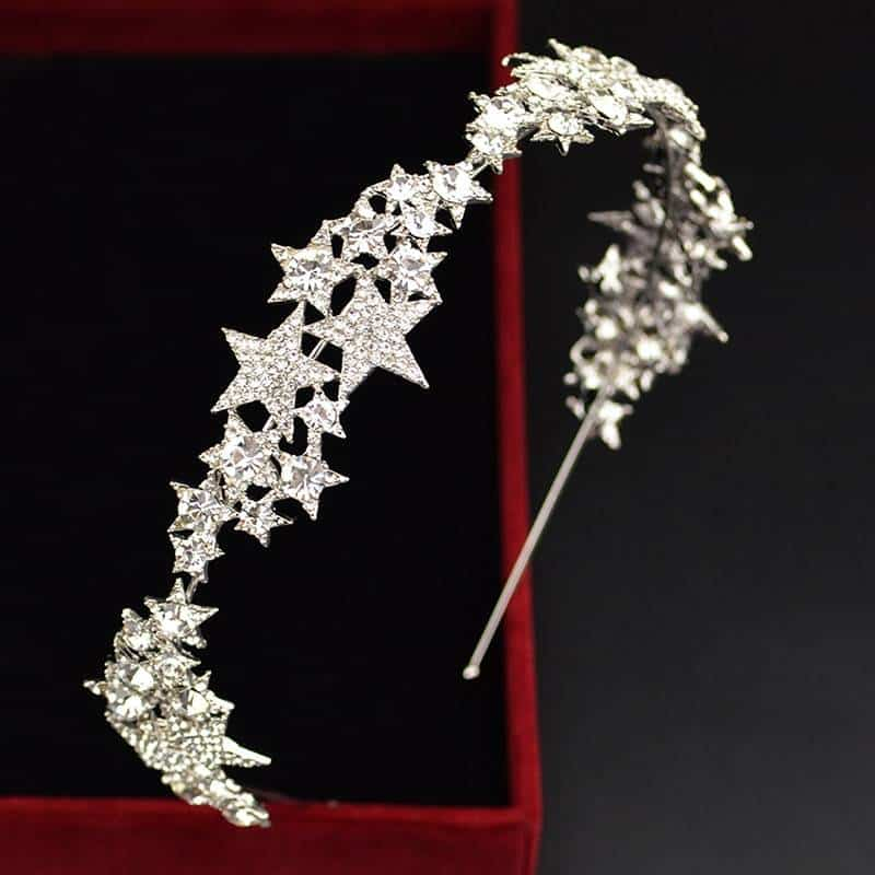 Nouveau Baroque mode étoile couronne strass diadème pour mariée mariage étoile coiffure à la main cristal cheveux accessoires bandeaux